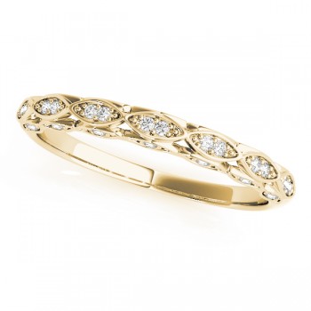 Elegant Diamond Wedding Ring Band 18k Yellow Gold (0.18ct)