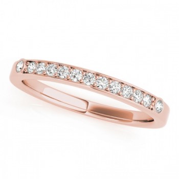 Diamond Prong & Bezel Set Wedding Band Ring 18k Rose Gold (0.10ct)