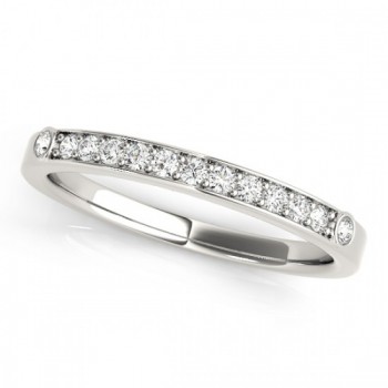 Diamond Prong & Bezel Set Wedding Band Ring Platinum (0.10ct)