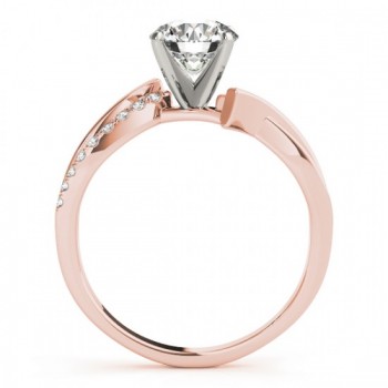Lab Diamond Twist Bypass Engagement Ring Setting 14k Rose Gold (0.09ct)