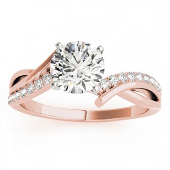 Lab Diamond Twist Bypass Bridal Set Setting 18k Rose Gold (0.17ct)