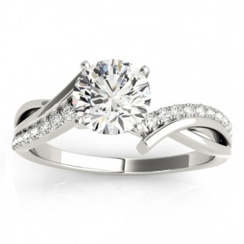 Lab Diamond Twist Bypass Bridal Set Setting 18k White Gold (0.17ct)
