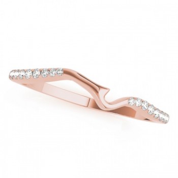 Lab Diamond Contoured Wedding Band Ring 14k Rose Gold (0.08ct)