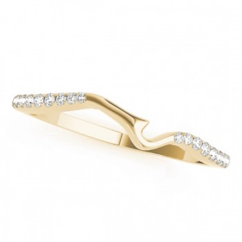 Lab Diamond Contoured Wedding Band Ring 14k Yellow Gold (0.08ct)
