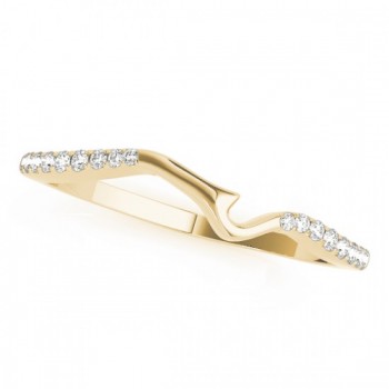 Diamond Contoured Wedding Band Ring 18k Yellow Gold (0.08ct)