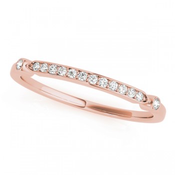 French Pave Diamond Wedding Ring Band 14k Rose Gold (0.08)