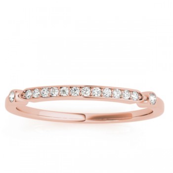 French Pave Diamond Wedding Ring Band 14k Rose Gold (0.08)