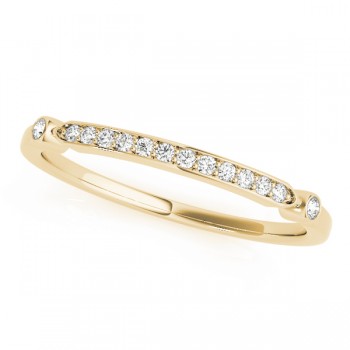 French Pave Diamond Wedding Ring Band 18k Yellow Gold (0.08)