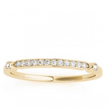 French Pave Diamond Wedding Ring Band 18k Yellow Gold (0.08)