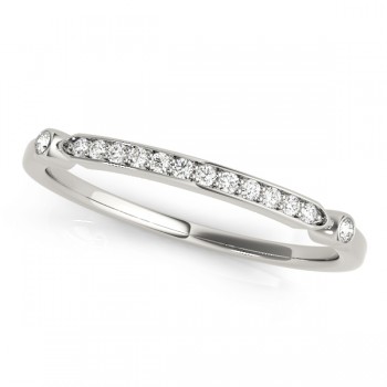 French Pave Diamond Wedding Ring Band Platinum (0.08)