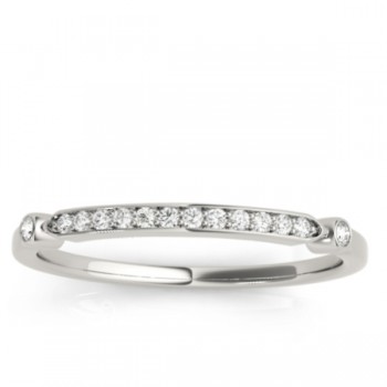 French Pave Diamond Wedding Ring Band Platinum (0.08)