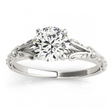 Diamond Antique Style Engagement Ring 18k White Gold (0.03ct)