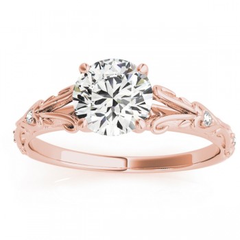 Lab Grown Diamond Antique Style Engagement Ring 14k Rose Gold (0.03ct)