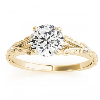 Lab Grown Diamond Antique Style Engagement Ring 14k Yellow Gold (0.03ct)