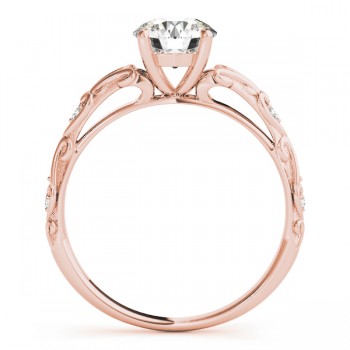 Lab Grown Diamond Antique Style Engagement Ring 18k Rose Gold (0.03ct)