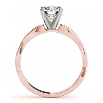 Diamond Twisted Shank Engagement Ring in 14k Rose Gold