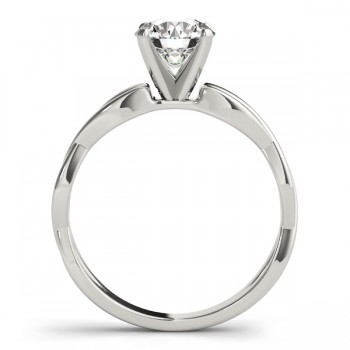 Diamond Twisted Shank Engagement Ring in 14k White Gold