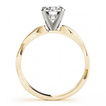 Diamond Twisted Shank Engagement Ring in 14k Yellow Gold