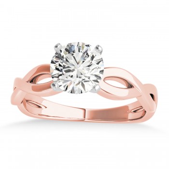 Diamond Twisted Shank Engagement Ring in 18k Rose Gold