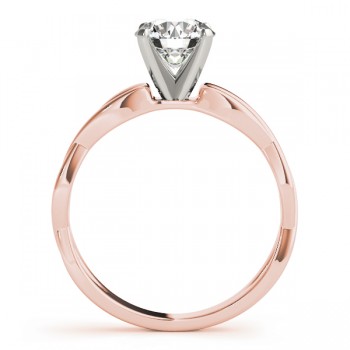 Diamond Twisted Shank Engagement Ring in 18k Rose Gold