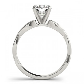 Diamond Twisted Shank Engagement Ring in 18k White Gold