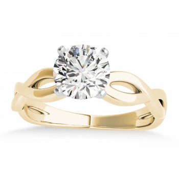 Diamond Twisted Shank Engagement Ring in 18k Yellow Gold