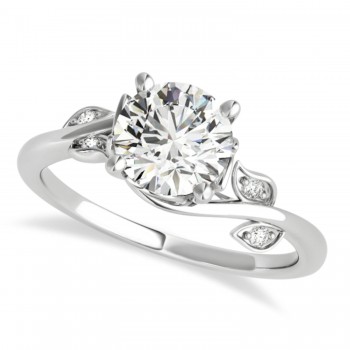 Bypass Floral Diamond Engagement Ring 18k White Gold (1.50ct)