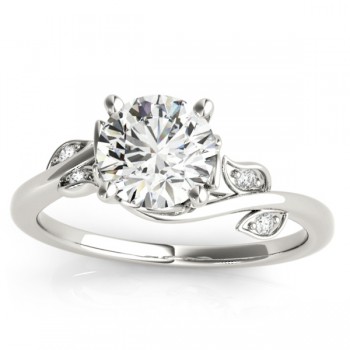 Byapss Floral Diamond Floral Engagement Ring 14k White Gold (0.10ct)