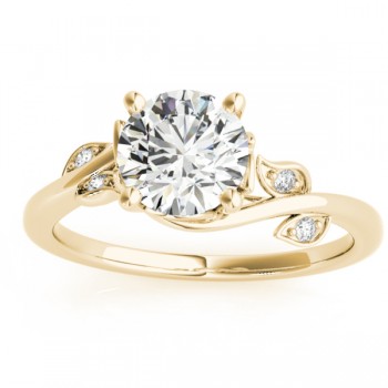 Bypass Floral Lab Grown Diamond Engagement Ring 14k Yellow Gold (0.10ct)