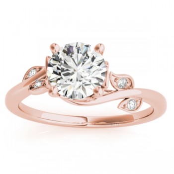 Bypass Floral Lab Grown Diamond Engagement Ring 18k Rose Gold (0.10ct)