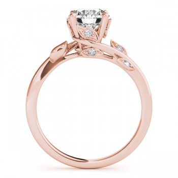 Bypass Floral Lab Grown Diamond Engagement Ring 18k Rose Gold (0.10ct)
