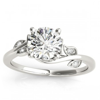 Bypass Floral Lab Grown Diamond Engagement Ring 18k White Gold (0.10ct)