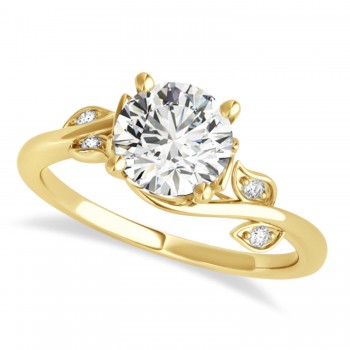 Bypass Floral Diamond Bridal Set Setting 18k Yellow Gold (1.05ct)