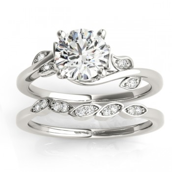Bypass Floral Diamond Bridal Set Setting Platinum (0.15ct)