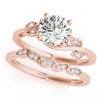 Bypass Floral Lab Grown Diamond Bridal Set 14k Rose Gold (2.05ct)
