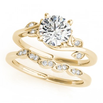 Bypass Floral Lab Grown Diamond Bridal Set 18k Yellow Gold (2.05ct)