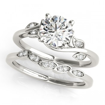 Bypass Floral Lab Grown Diamond Bridal Set in Palladium (2.05ct)