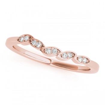 Lab Grown Floral Wedding Ring  Band 14K Rose Gold (0.05ct)