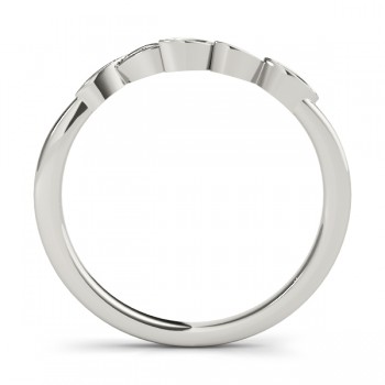 Lab Grown Floral Wedding Ring  Band 18K White Gold (0.05ct)