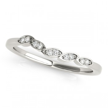Floral Diamond Wedding Ring Band Platinum (0.05ct)