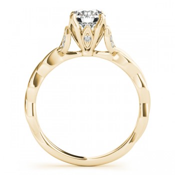 Infinity Leaf Engagement Ring 14k Yellow Gold (0.07ct)