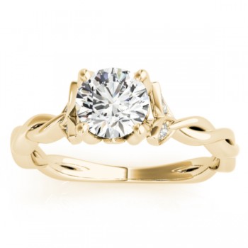 Infinity Leaf Engagement Ring 18k Yellow Gold (0.07ct)
