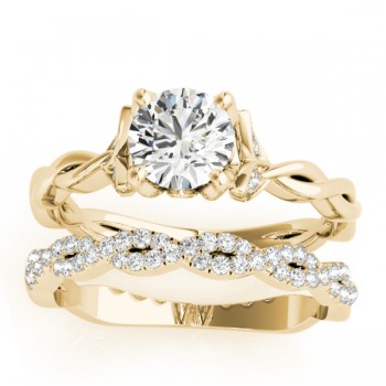 Infinity Leaf Bridal Ring Set 14k Yellow Gold (0.32ct)