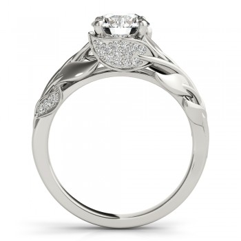 Nature-Inspired Diamond Leaf Bridal Set Setting Platinum (0.19ct)