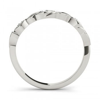 Nature-Inspired Diamond Leaf Wedding Band Palladium (0.03ct)