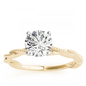 Infinity Solitaire Twist Engagement Ring Setting 14k Yellow Gold