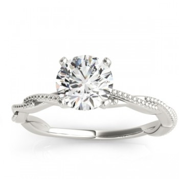 Infinity Solitaire Twist Engagement Ring Setting 18k White Gold
