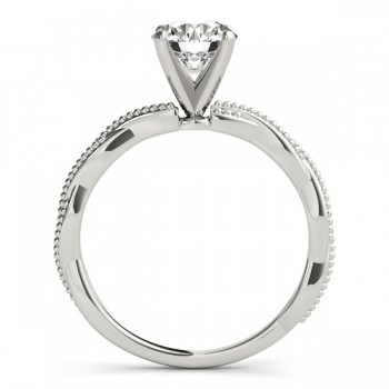 Infinity Solitaire Twist Engagement Ring Setting 18k White Gold