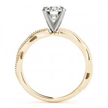 Infinity Solitaire Twist Engagement Ring Setting 18k Yellow Gold