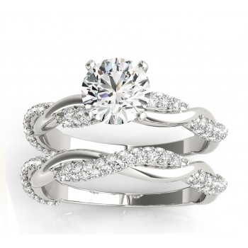 Infinity Twist Diamond Bridal Ring Set Setting Platinum (0.80 ct)